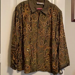 ANAGE Vintage Beaded Embroidered Silk Jacket